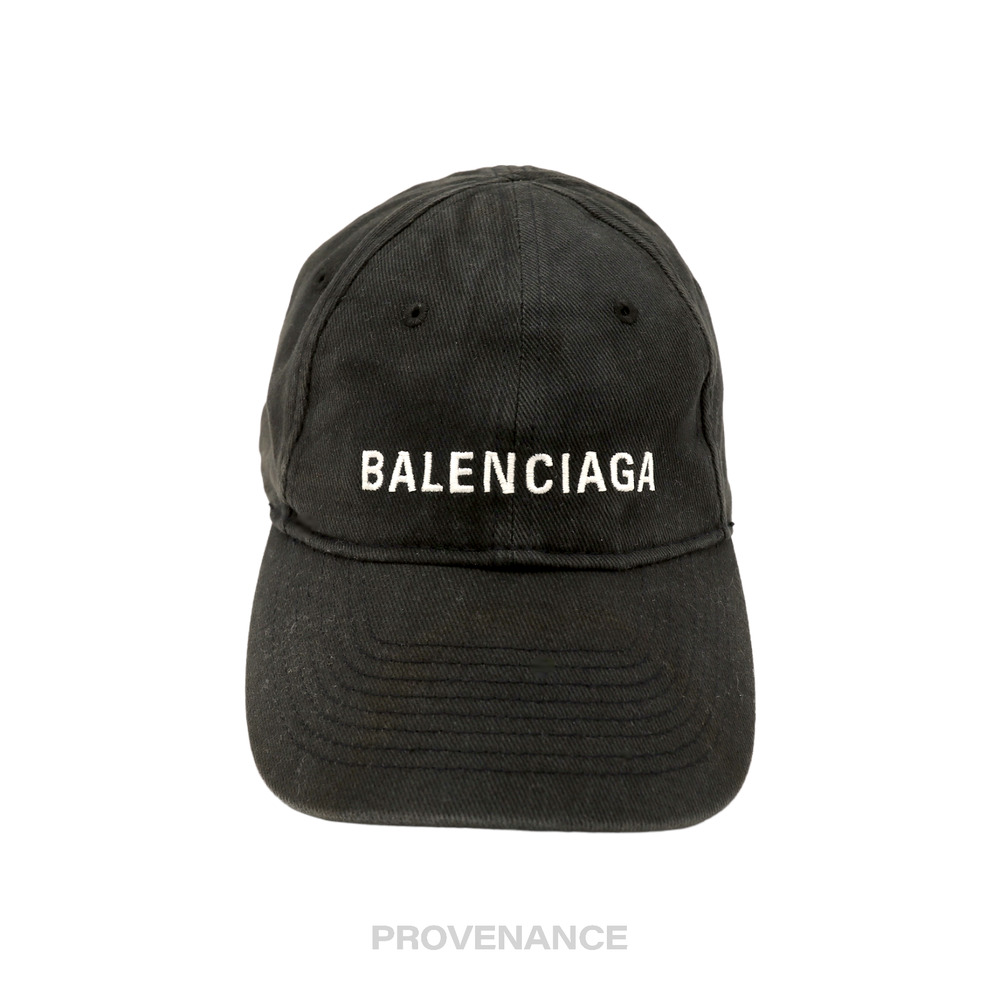 🔴 Balenciaga Logo Cap - Washed Black